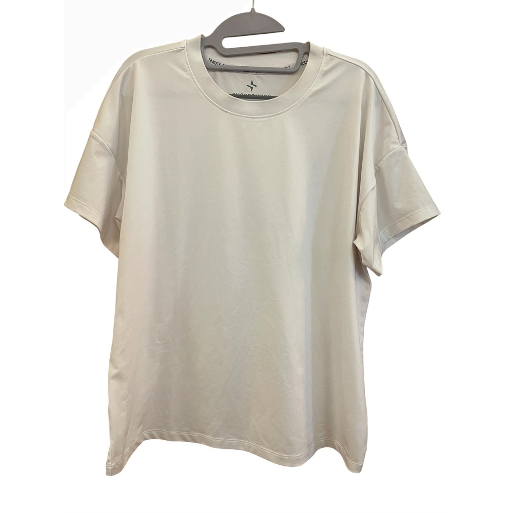 Tuckernuck Sport Womens White Short Sleeve Performance Tee Shirt Size Large